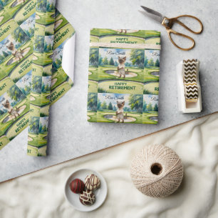 Golf Retirement themed for Siamese Cat lovers Wrapping Paper