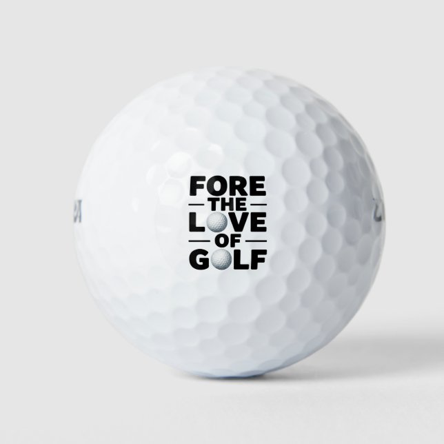 Golf retirement themed fore love of golf balls (Front)