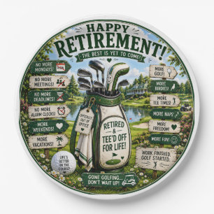 Golf Retirement themed Paper Plate