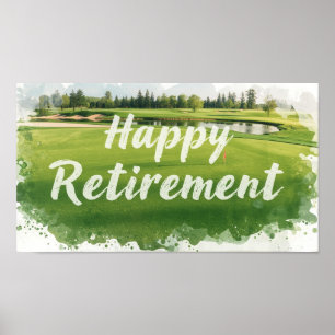 Golf retirement themed poster