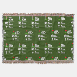 Golf Retirement themed with golf flag on green Throw Blanket