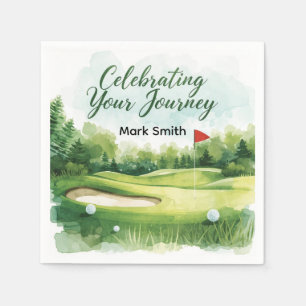 Golf Retirement with ball on green  Napkin