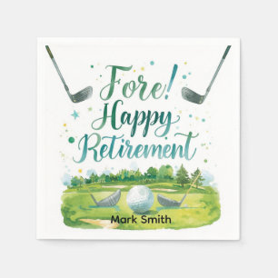Golf Retirement with ball on green  Napkin