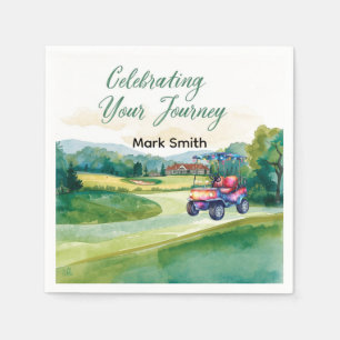 Golf Retirement with ball on green Napkin