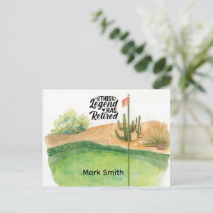 Golf Retirement with ball on green Postcard