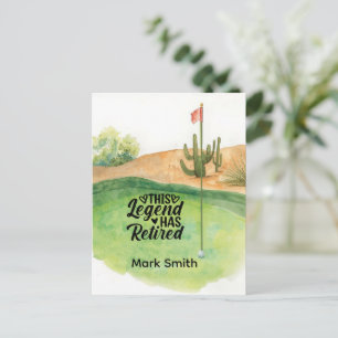 Golf Retirement with ball on green  Postcard