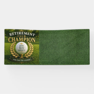 Golf Retirement with golf ball on green Banner