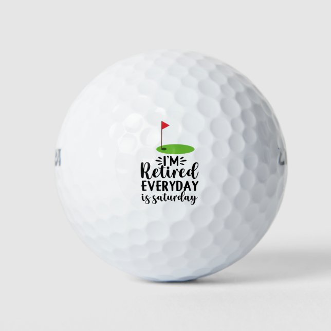 Golf  Retirement with golf flag funny saying Balls (Front)