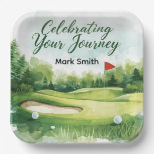 Golf Retirement with golf themed Paper Plate