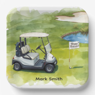 Golf Retirement with golf themed Paper Plate