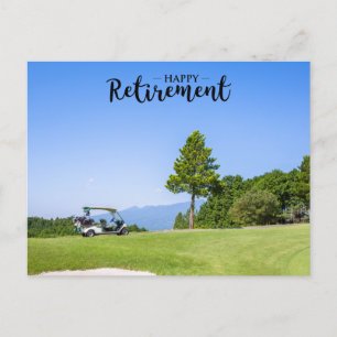 Golf Retirement with golfer at blue sky background Postcard