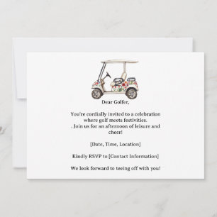 Golf  Retro Golf Chic: Woman Golfer at the Green Invitation