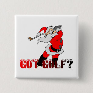 Golf Santa 2 Inch Square Button