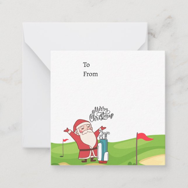Golf Santa Claus golfing Christmas Holiday Funny  Card (Front)
