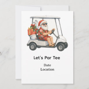 Golf Santa Claus golfing Summer Christmas  Invitation