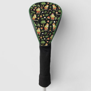Golf Santa Claus golfing Summer Hawaiian themed Head Cover