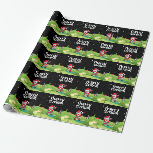 Golf Santa Claus in golf course Wrapping Paper