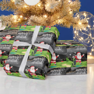 Golf Santa Claus is golfing Christmas for golfer  Wrapping Paper