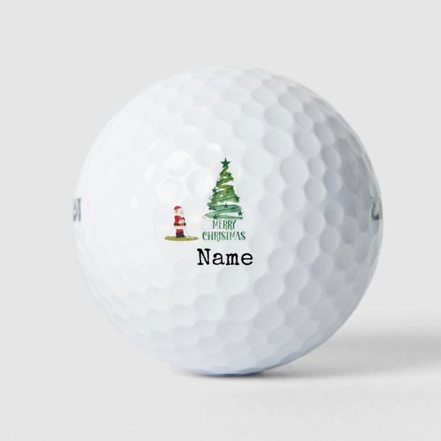 Golf Santa Claus with Christmas Tree  Balls (Front)