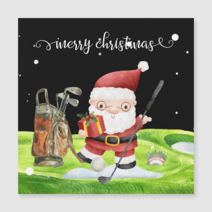 Golf Santa Claus with golf balls on green 