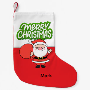 Golf Santa Golfer with Merry Christmas Small Christmas Stocking