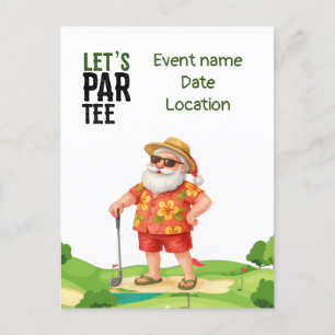 Golf  Save the Date Christmas Party in Summer  Invitation Postcard