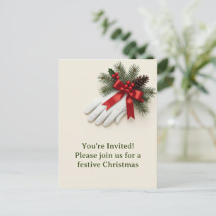 Golf Save the Date Christmas themed for golfer Postcard