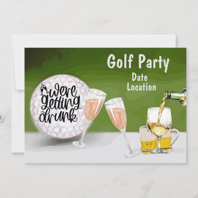 Golf Save the date for Bachelorette Party Invitation (Front)