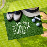 Golf Save the Date for Golfer Party with golf ball