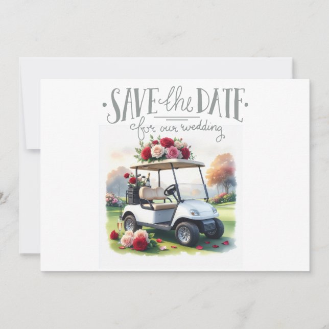Golf Save the date for Wedding party  Invitation (Front)