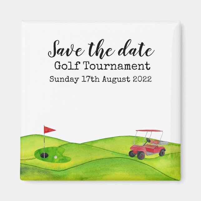 Golf Save the date Golf Tournament golfer Magnet (Front)