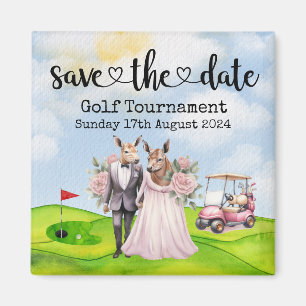 Golf Save the date Golf Tournament golfer Wedding Magnet