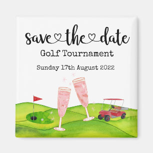 Golf Save the date Golf Tournament golfer Wedding Magnet