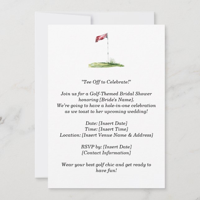 Golf Save the date Golf Tournament  Invitation (Back)