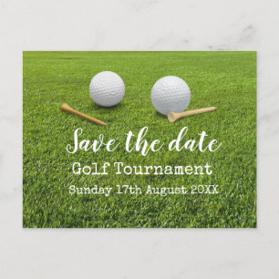 Golf Save the date Golf Tournament on green Announcement Postcard