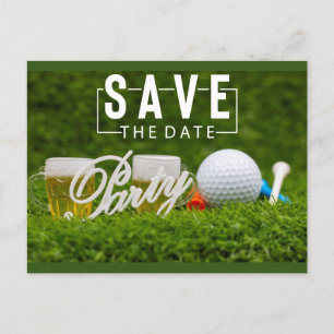Golf Save the date Golf Tournament on green Announcement Postcard