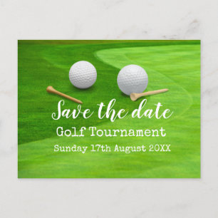 Golf Save the date Golf Tournament on green Announcement Postcard