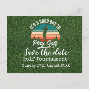 Golf Save the date Golf Tournament on green  Announcement Postcard