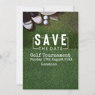 Golf Save the date Golf Tournament on green Invitation