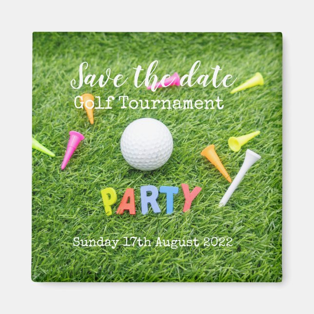 Golf Save the date Golf Tournament Party Magnet (Front)