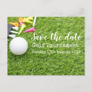 Golf Save the date Golf Tournament with ball Announcement Postcard