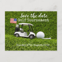 Golf Save the date Golf Tournament with U.S.A.flag