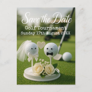 Golf Save the date wedding themed for golfer  Announcement Postcard