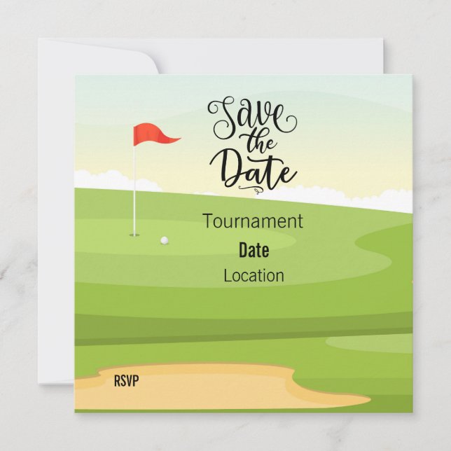 Golf Save the Date with golf course view  (Front)
