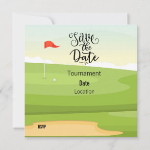 Golf Save the Date with golf course view