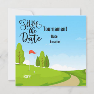 Golf Save the Date with golf course view