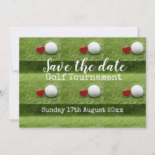 Golf Save the date with love Wedding Party