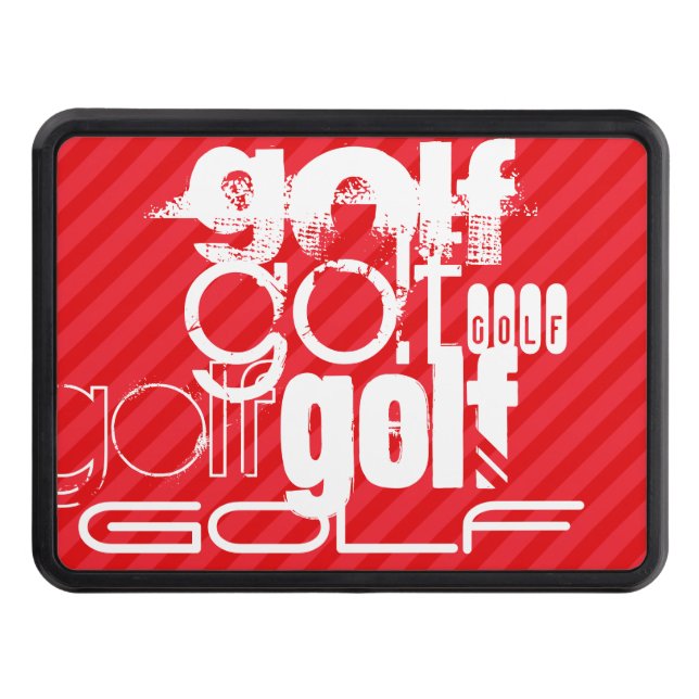 Golf; Scarlet Red Stripes Trailer Hitch Cover (Front)