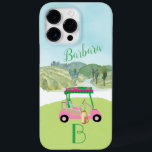 Golf Scene Monogram Name Case-Mate iPhone 14 Pro Max Case<br><div class="desc">A touch of golf humour for the lady - friend in your life, who'll have fun with this one -- a golf cart for the golf lover who likes to play with style -- or just loves to play -- personalized with first name and monogram -- Golf Gal stylish and...</div>