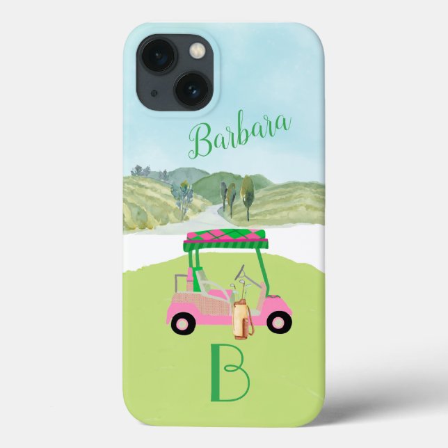 Golf Scene Monogram Name Case-Mate iPhone Case (Back)